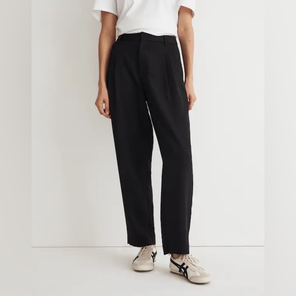 Madewell Pleated Tapered-Leg Tailored Pants